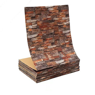 Buy red-brick Self-Adhesive 3D Wall Sticker