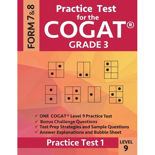 Practice Test for the Cogat Grade 3 Level 9 Form 7 and 8: Practice Test 1: 3rd Grade Test Prep for the Cognitive Abilities Test - Paperback