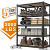 Heavy Duty Metal Garage Shelving Rack 2000lbs 4/5/6-Tier Steel Shelf 60"/72"/84"