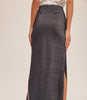 Lurex Jersey Slit Hem Maxi Skirt - Navy