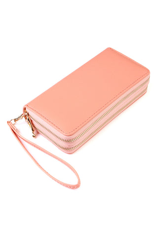 Buy pink Double Zip Around Wallet