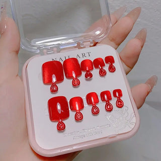 Buy red Aurora Mirror Toe Nails