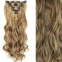 22Inch Long Straight Wavy Hair Extension 7Pcs/Set 16 Clips