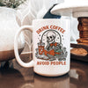 Skeleton Coffee Mug - Dark Humor Mug | Funny Coffee Cup for Introvert Gift