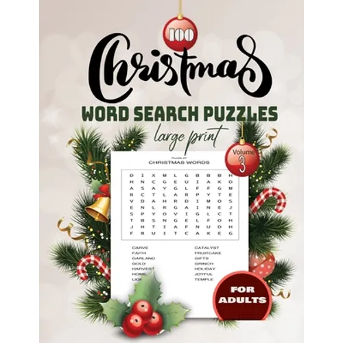 100 christmas word search Puzzles large print Volume 3 for adults: Holiday Puzzle Book with Answers Large Print 129 pages - Paperback