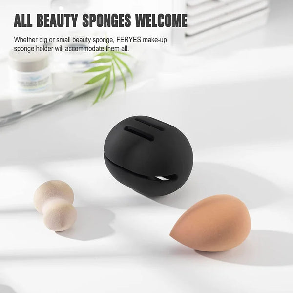 Makeup Sponge Holder Shatterproof Eco-Friendly Silicone Beauty Make Up Blender Case for Travel Gift for Women Girls