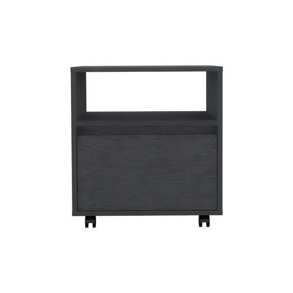 Nightstand Munyochi, One Drawer -Black