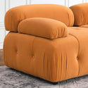 Modular Sectional Sofa, Button Tufted Designed and DIY Combination,L Shaped Couch With Reversible Ottoman, Orange Velvet