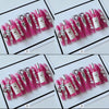 Pink acrylic press on nails with champagne