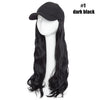 Synthetic Baseball Cap With Hair Long Wavy Fake Hair