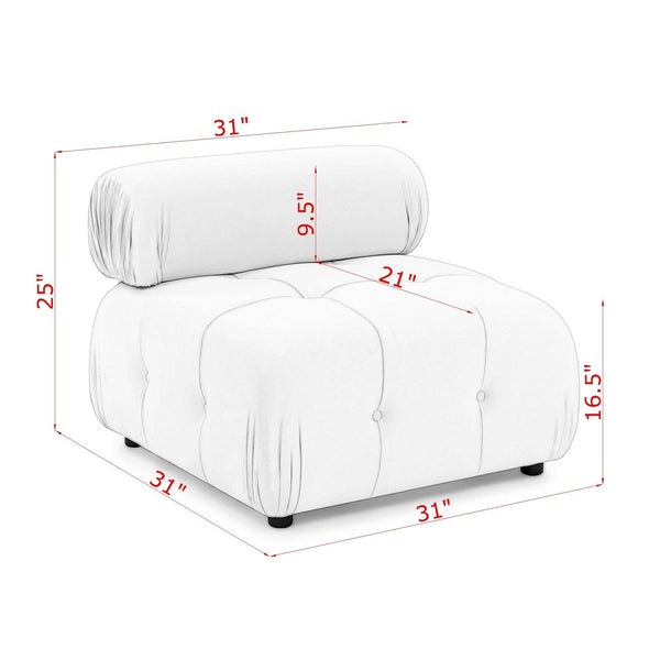 Modular Sectional Sofa, Button Tufted Designed and DIY Combination,L Shaped Couch With Reversible Ottoman, Orange Velvet