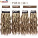 4Pcs/Set 20Inch Synthetic Hair Clip in Long Wavy Thick Hairpieces