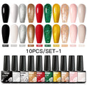 10/12pcs Spring Macaron Nail Gel Polish Set