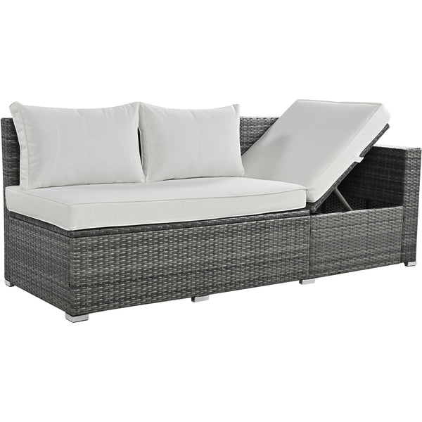 Outdoor 6-Piece All Weather PE Rattan Sofa Set, Garden Patio Wicker Sectional Furniture Set With Adjustable Seat, Storag