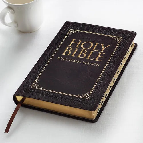 KJV Large Print Thumb Index Edition: Brown - Imitation Leather