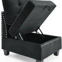 Single Chair  for Modular Sectional,Black Velvet (26.5"x31.5"x36")