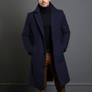 Buy navy-blue Wool Blends-Overcoat