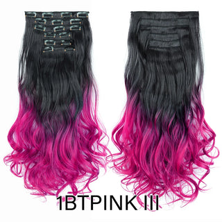 Buy 1btpinkiii 22Inch Synthetic Long Curly 16Clips Clip in Hair Extensions