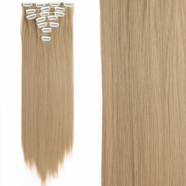 22Inch Long Straight Wavy Hair Extension 7Pcs/Set 16 Clips