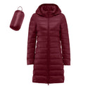 Women Warm Winter Coat Long Sleeve Solid Color Down Jackets Pockets Casual Hooded Down Coats Female Outerwear Padded Clothes