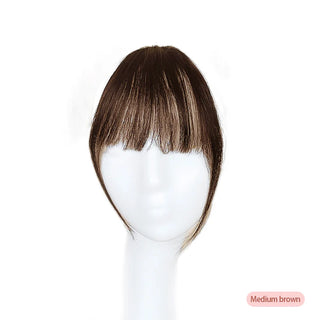 Buy a63-medium-brown 100% Human Hair Invisible Air Bangs Hair Clip-In Extension