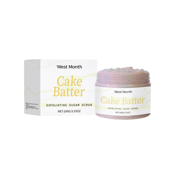 Cake batter West Month Exfoliating Scrub, Gentle Exfoliating Dead Skin Hydrating Exfoliating Scrub