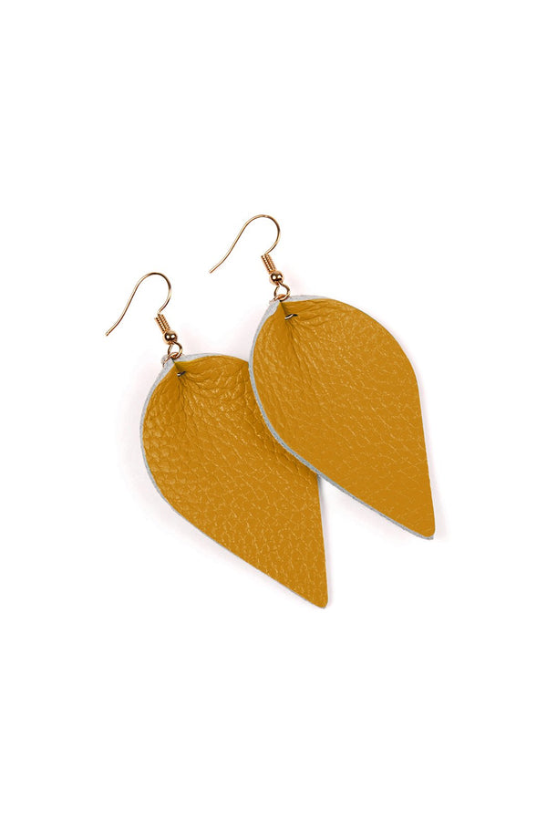 Teardrop Shape Genuine Leather Earrings