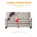 Living Room Sofa Set 2+3 With Storage Beige Corduroy