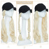Synthetic Baseball Cap With Hair Long Wavy Fake Hair