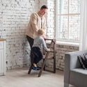 Wooden Step Stool for Preschool - Kid Chair That Grows - Chocolate