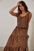 Floral Lace Trim Front Tie Top & Skirt Set