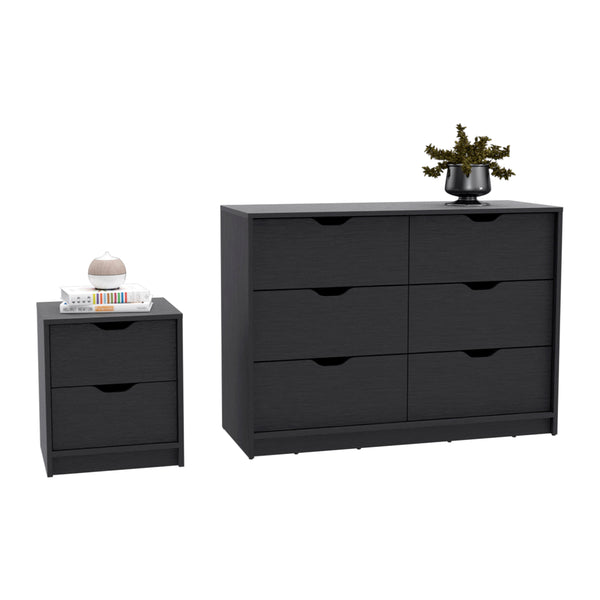 Stockley 2 Piece Bedroom Set, Black