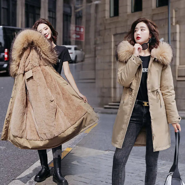 Fashion Winter Jacket Women Warm Coat Long Female Jacket Plus Size 5XL Ladies Parka Winter Coat Women Fur Collar Hooded Outwear