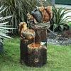 Solar resin duck garden fountain with LED squirrel design, outdoor decor (E2).