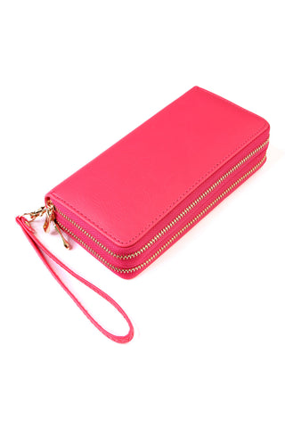 Buy fuchsia Double Zip Around Wallet