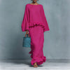 Women's Long Sleeve Top & Irregular Hem Skirt Set | Elegant Solid Color 2-Piece in 4 Colors