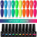 10/12pcs Spring Macaron Nail Gel Polish Set