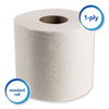 Scott Essential Standard Roll Bathroom Tissue for Business, Septic Safe, 1-Ply, White, 1,210 Sheets/Roll, 80 Rolls/Carton