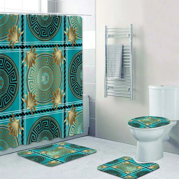 Modern Geometric Shower Curtain Set