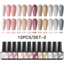 10/12pcs Spring Macaron Nail Gel Polish Set