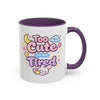 “Too Cute to Be Tired” Kawaii Bunny Mug