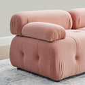 Modular Sectional Sofa, Button Tufted Designed and DIY Combination,L Shaped Couch With Reversible Ottoman, Pink Velvet