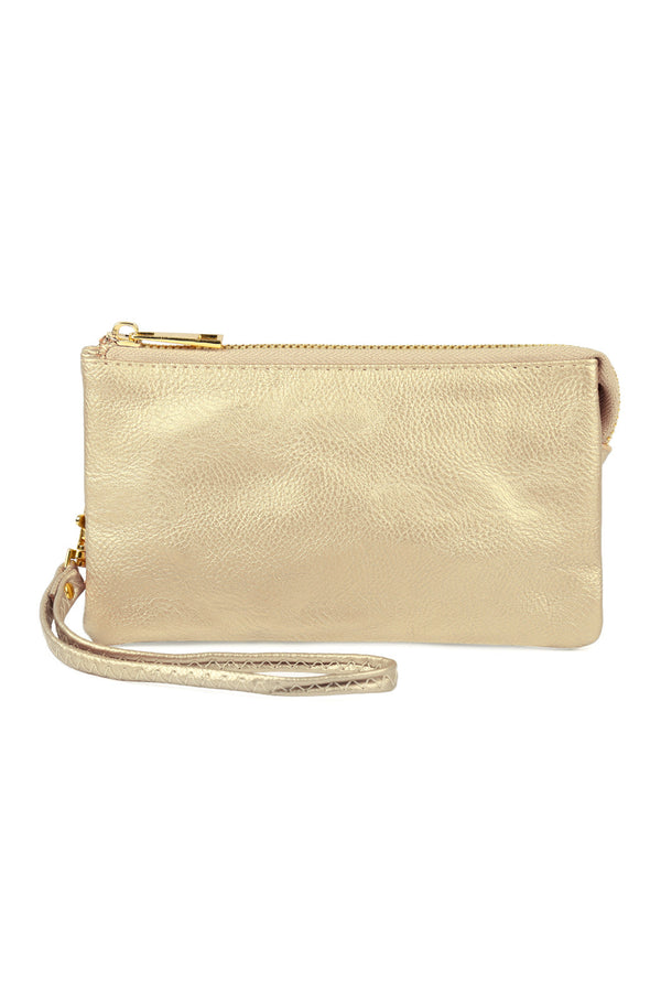 Vegan Leather Wallet With Detachable Wristlet