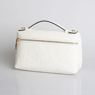 Buy ostrich-white-l Snake Pattern Clutch Make Up Bags