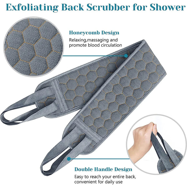 3pcs/Set Body Scrubber Set Back Scrubber Bath Glove