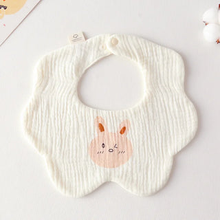 Buy cute-rabbit Cotton Gauze Baby Print Bibs Infant Bib