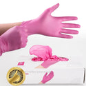 Nitrile Gloves Pink Vinyl 100pcs Food Grade Waterproof Allergy Free Disposable Woman Girl Work Safety Gloves Household Cleaning