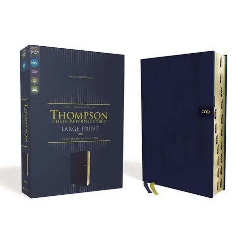 Niv, Thompson Chain-Reference Bible, Large Print, Leathersoft, Navy, Thumb Indexed, Red Letter, Comfort Print - Imitation Leather