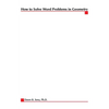 How to Solve Word Problems in Geometry - Paperback