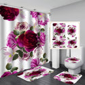 4 Pcs Shower Curtain Sets With 12 Hooks